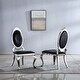 preview thumbnail 2 of 6, Set of 2 Leather Dining Chairs Accent Chairs with Oval Backrest