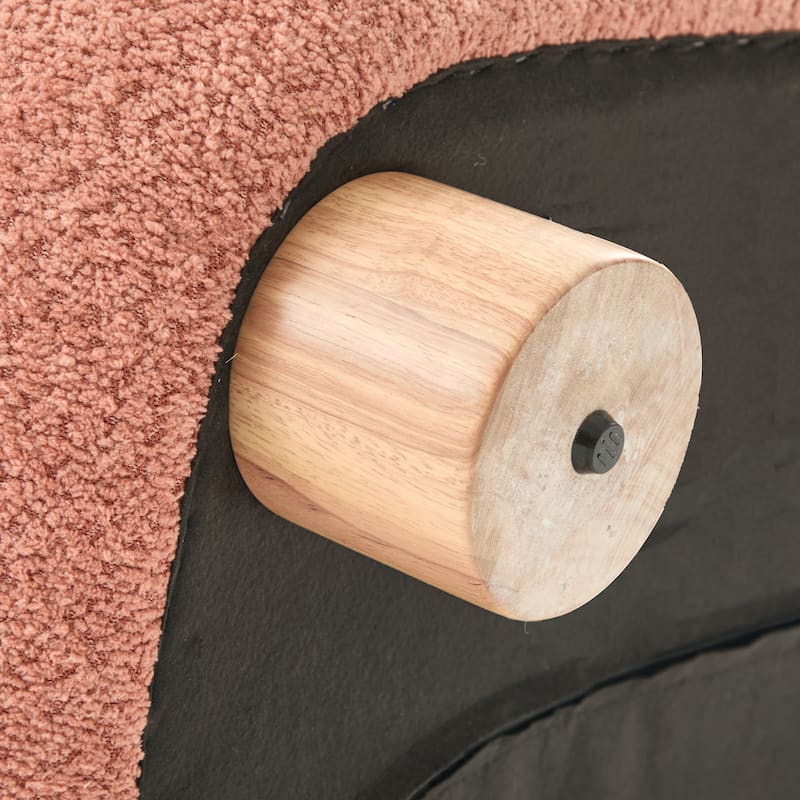 Christopher Knight Home - Modern Boucle Upholstered Accent Chair with Solid Rubberwood Legs