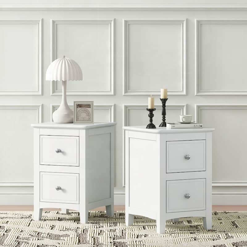 White Nightstand Set of 2