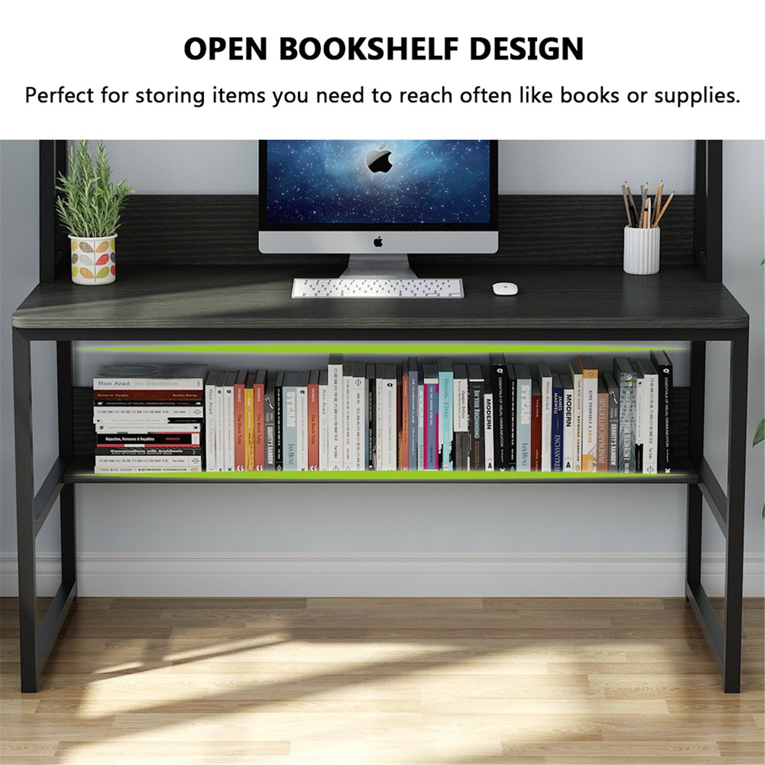Computer Desk with File Drawer and Storage Shelves, Industrial Home Office  Desk with Hutch - On Sale - Bed Bath & Beyond - 33457731