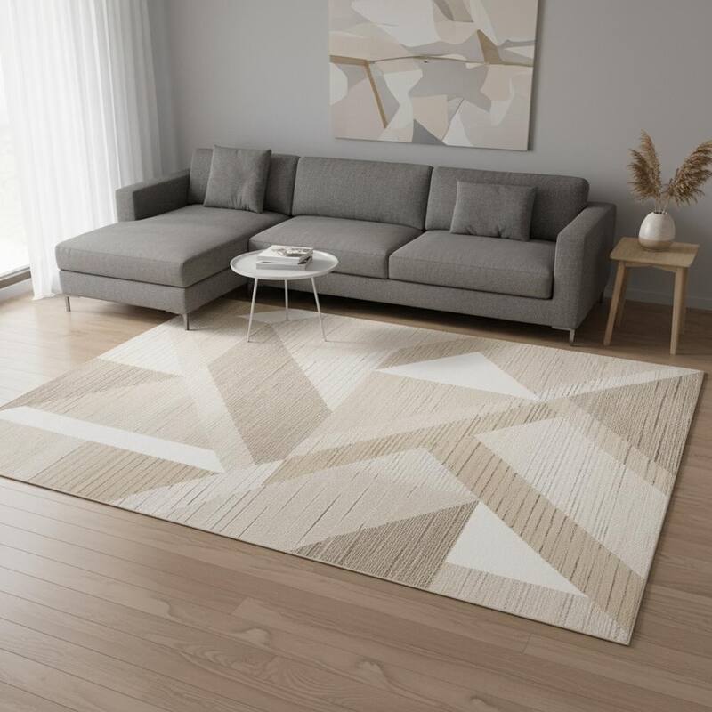 HomeRoots Geometric Modern Rectangle Area Rug - 7' X 10'