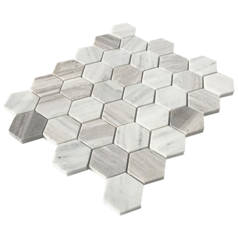 Apex Marble 2" x 2" Honeycomb Honed Mosaic Tile - 5 Sheets (4.40 sf) - Grey