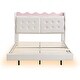 preview thumbnail 35 of 33, Full Size Platform Bed with LED Light Strips and Headboard Storage Space