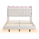preview thumbnail 34 of 32, Twin Upholstered Platform Bed with LED Lights & Storage