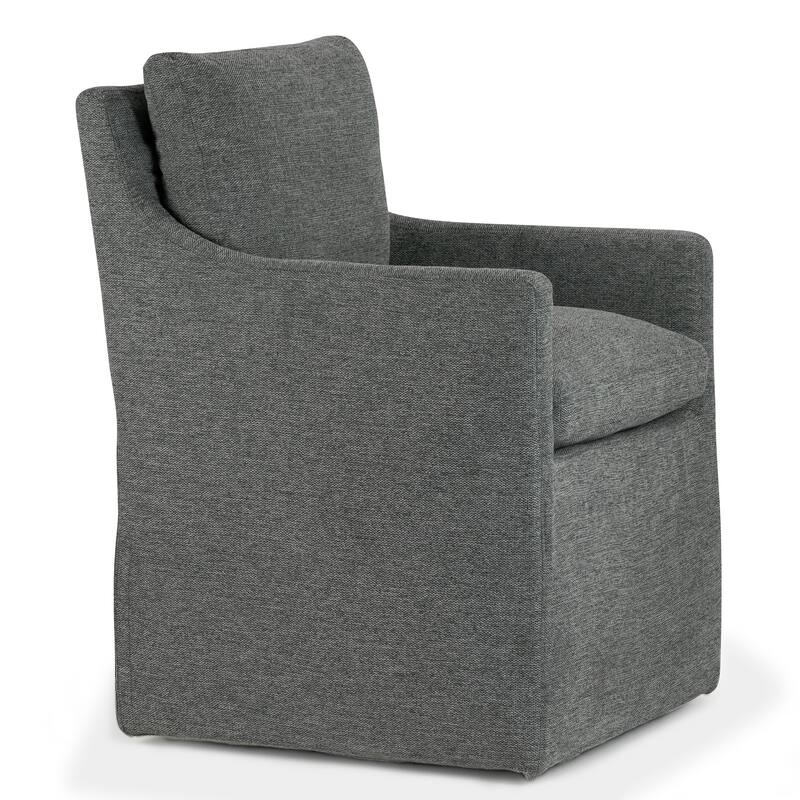 Axel Gray Fabric Accent Chair with Down Feathers
