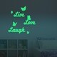 preview thumbnail 2 of 0, Walplus Peel and Stick Glow In The Dark Live Laugh Love Quote Wall Sticker Home Room Decor