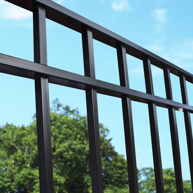 ALEKO Iron Wrought Yard Garden Privacy Fence Panel 8'x5' Black Madrid Style