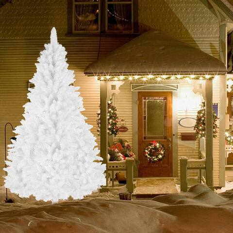Full Tree White Artificial Snow Flocked Christmas Tree With Metal Stand
