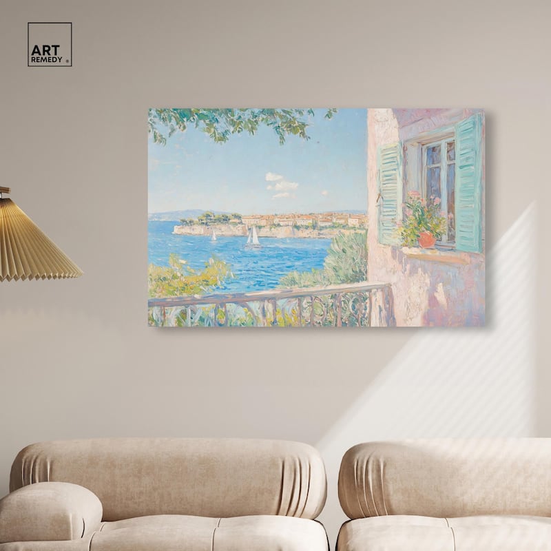 Mediterranean View Canvas by Art Remedy, Gallery Wrapped