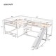 preview thumbnail 6 of 25, Wood Full and Twin Size L-Shaped Bunk Bed with Slide and Short Ladder, Bunk Bed Frame with Slats Support, No Box Spring Needed