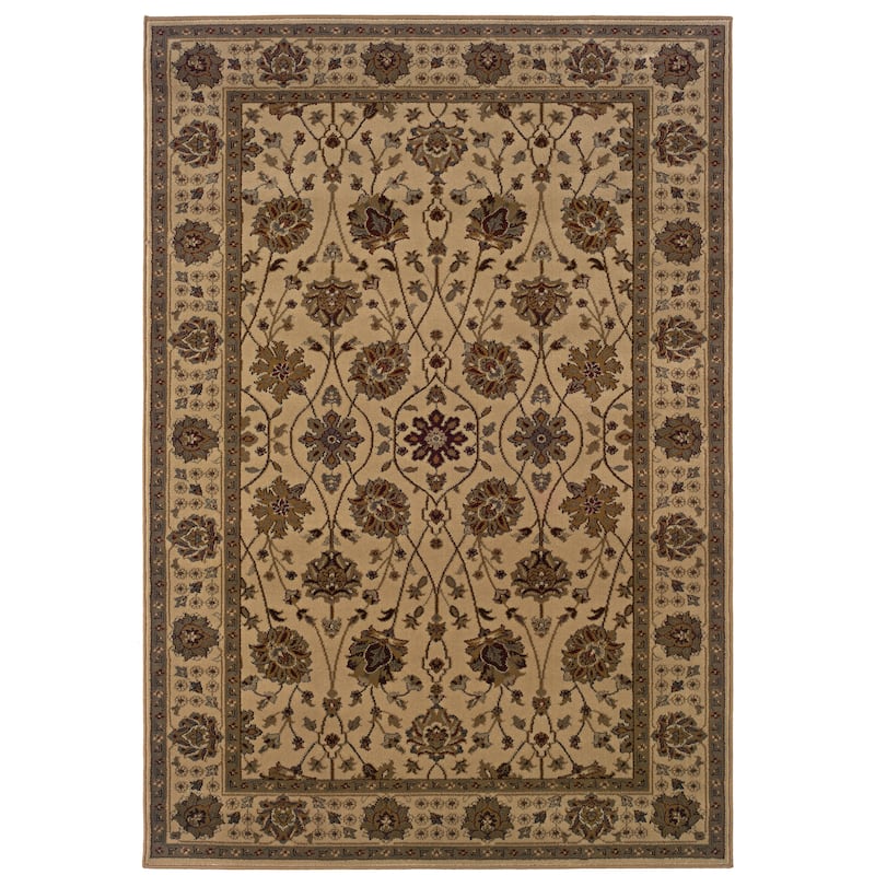 Stamford Beige Green Oriental Floral Traditional Casual Area Rug