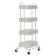 preview thumbnail 33 of 51, 4-Tier Metal Utility Cart with Wheels Storage Shelves Organizer Trolley Cart