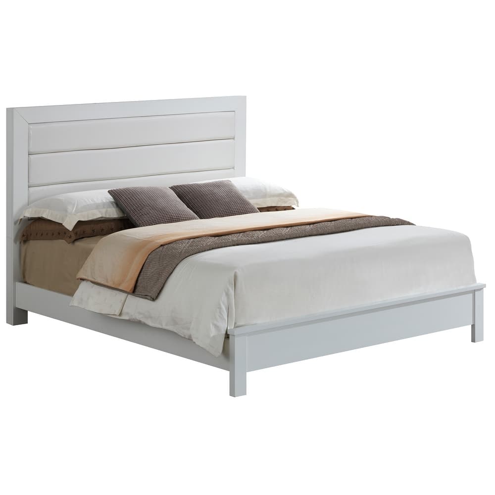 Queen Size Transitional Panel Bed with Durable Particle Board Construction