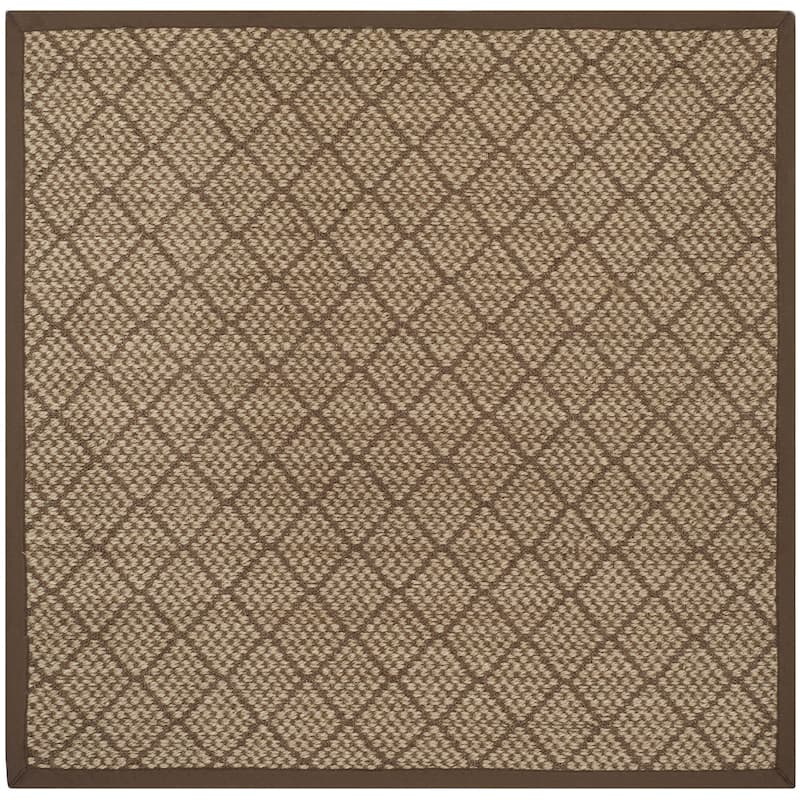 SAFAVIEH Natural Fiber Tytti Trellis Sisal Rug - 6' Square - Natural/Brown