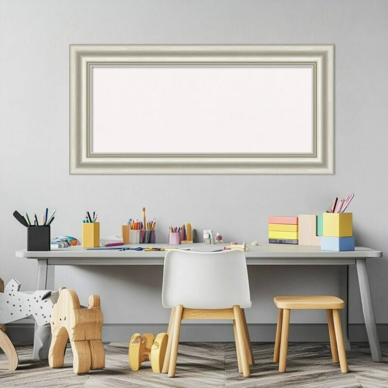 Sophia Silver Framed Cork Board - Bulletin Board, Organization Board, Pin Board