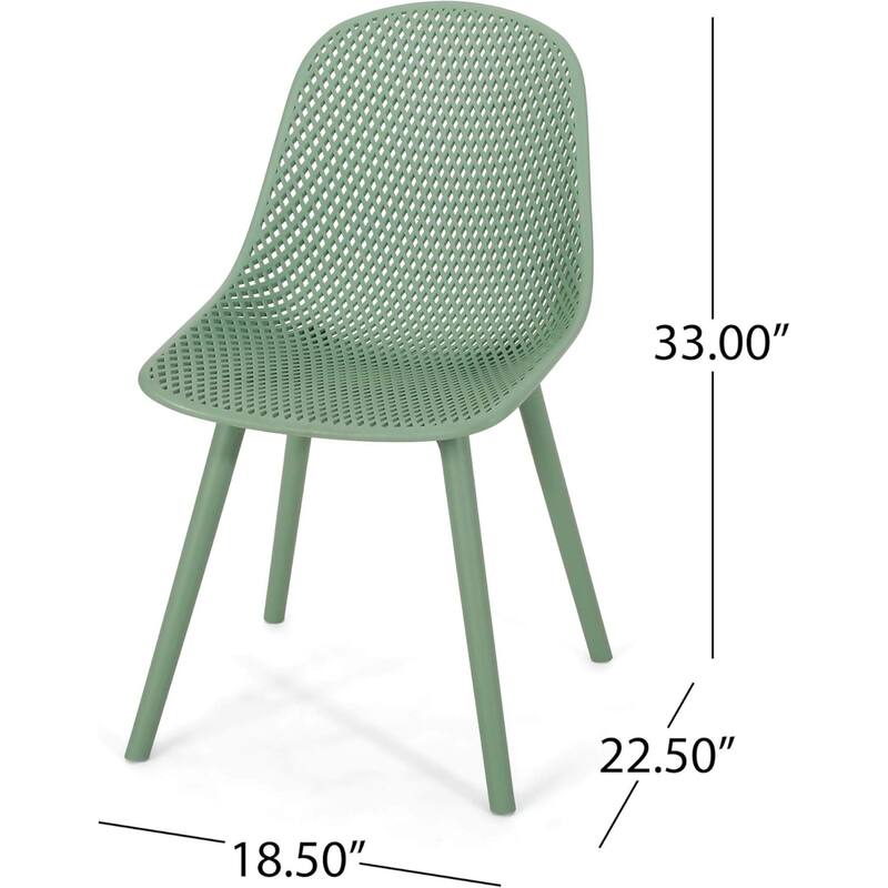 Roomfitters Modern Perforated Dining Chairs (Set of 4), Sleek Lightweight Design for Indoor Outdoor Spaces