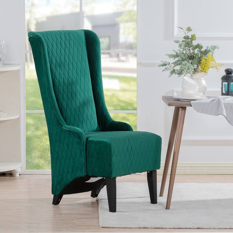 Elegant Reading Chair Upholstered Chair with High Back, Lounge Chair Decorative Chair Corner Chair with Wood Legs
