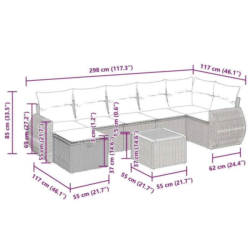 8-Piece Patio Sofa Set