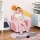 preview thumbnail 1 of 8, Kids Sofa Toddler Tufted Upholstered Sofa Chair - 23.25" L x 16.25" W x 19.25" H Pink
