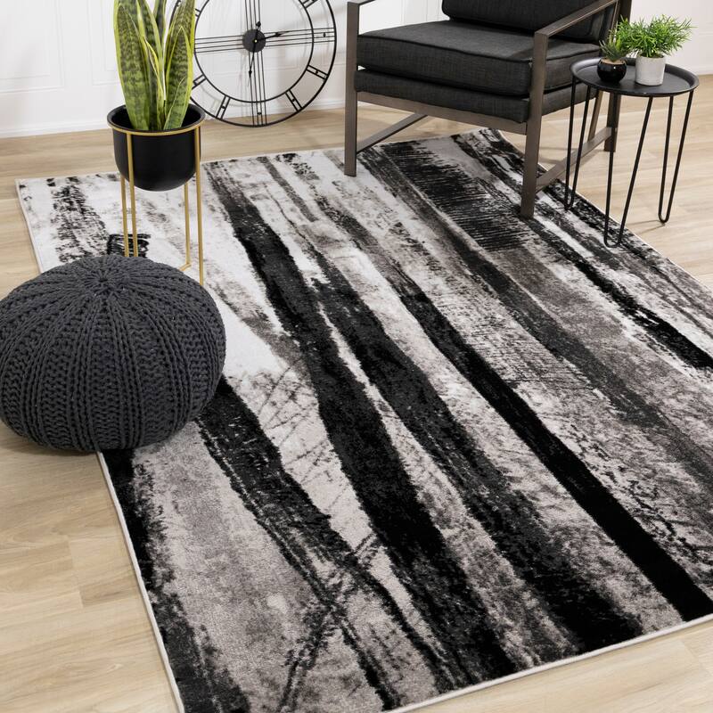Perry Collection - Grey/White Modern Rug
