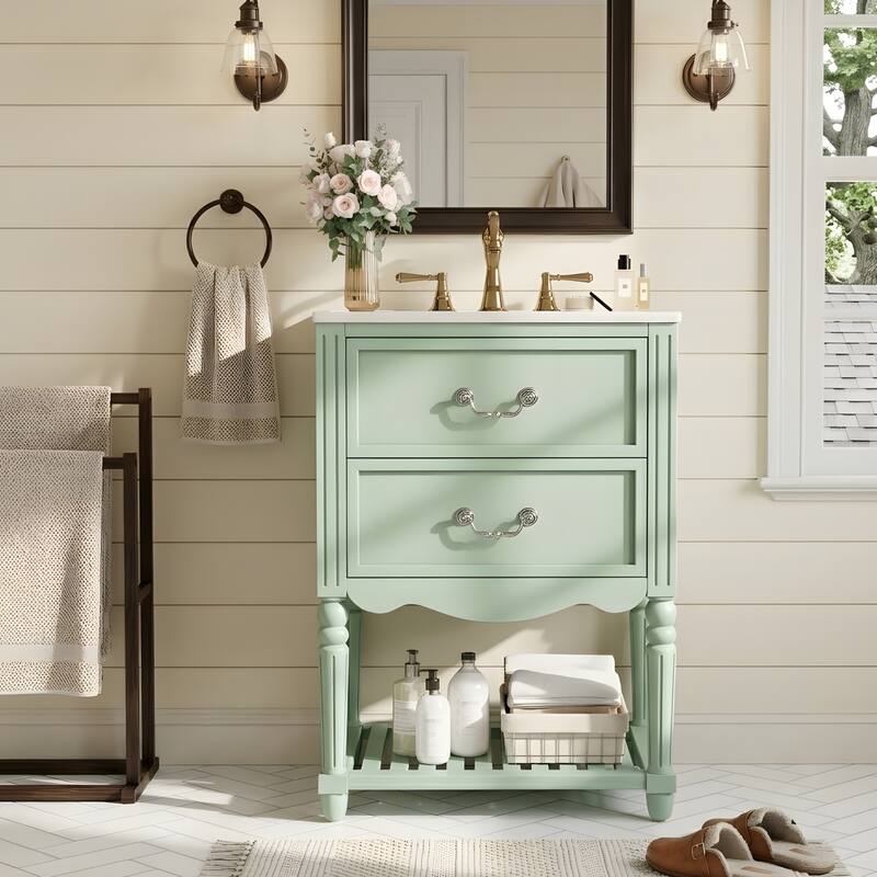 24'' Bathroom Vanity with Ceramic Sink