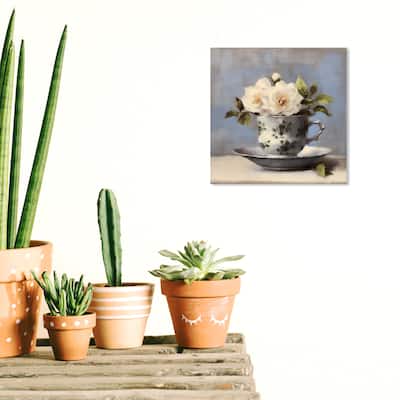 Wynwood Studio Canvas Drinks and Spirits Tea in the Morning White and Cream White Farmhouse Wall Art Canvas Print