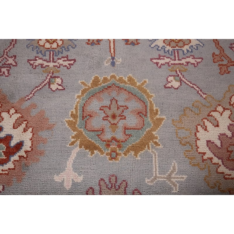 Blue Oushak Indian Area Rug Hand-Knotted Wool Carpet - 7'11"x 10'0"