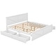 preview thumbnail 6 of 10, King Platform Bed with 4-Storage Drawers, Headboard and Support Legs, White