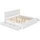 preview thumbnail 8 of 22, King Size Wooden Platform Kids Bed with 4-Storage Drawers, Support Legs, Headboard and Durable Pine, Easy to Assemble, White