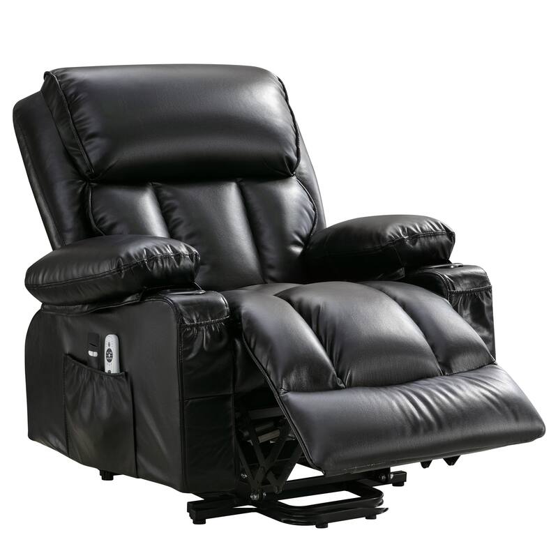 Power Electric massage lift lounge chair for the elderly, with heating and vibration functions,Fleece leather with USB