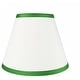 preview thumbnail 42 of 88, Hardback Faux Silk Conical Lamp Shade, 5 inch Top, 9 inch Bottom, 7 inch Slant Single - Off White, Green