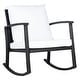preview thumbnail 51 of 57, SAFAVIEH Daire Outdoor Rocking Chair - 26" W x 31" D x 32" H Black/White Cushion