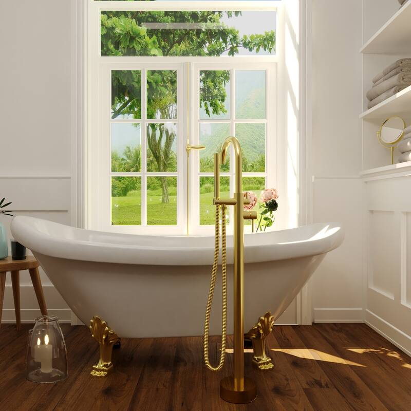 Neptune Single Handle Floor Mounted Gooseneck Freestanding Tub Filler