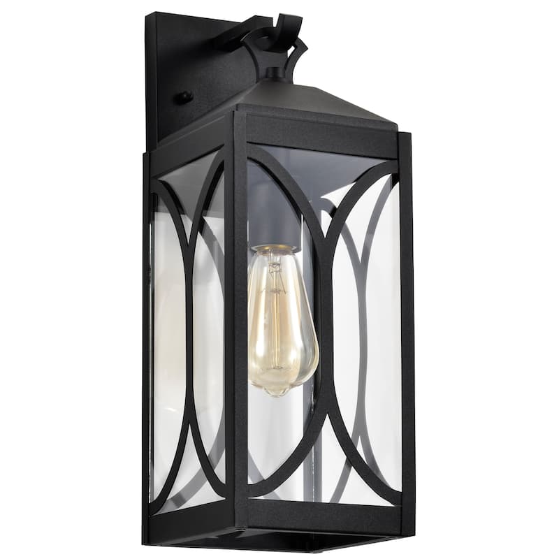 Oaklyn 1 Light Medium Wall Lantern Matte Black with Clear Glass