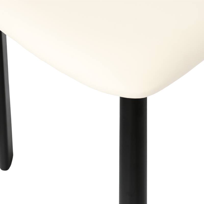 19" Modern Dining Kitchen Chairs PU Leather Seat Cushion wuth Solid Wood Legs Set of 2