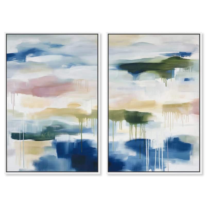 Kairos II Canvas Set of 2 by Art Remedy - 36" x 54" - White