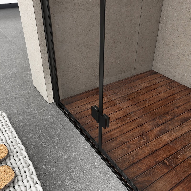 Bifold Semi-Frameless Shower Door with Clear Glass