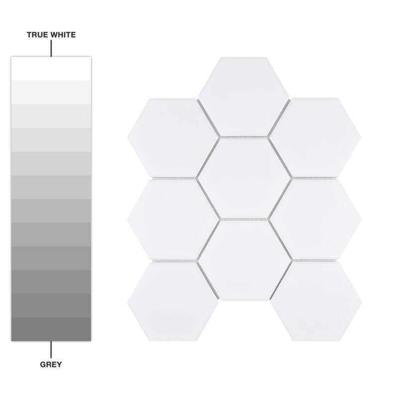 Merola Tile Metro Super Hex Series Matte White 10" x 11-1/2" Porcelain Mosaic Tile