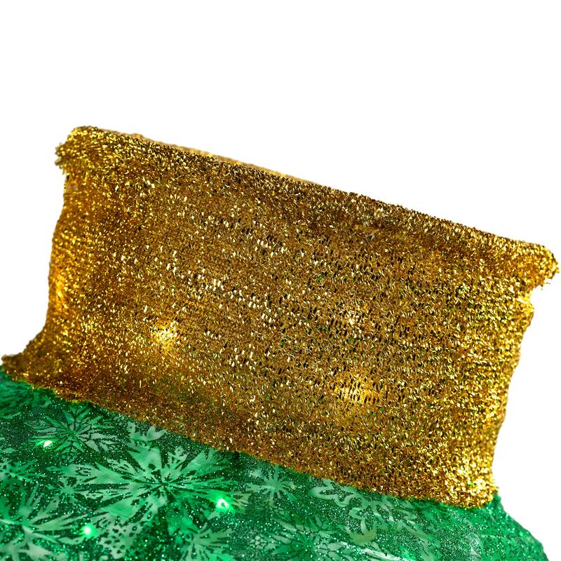 38" LED Twinkling Green Tinsel Onion Ornament Christmas Decoration