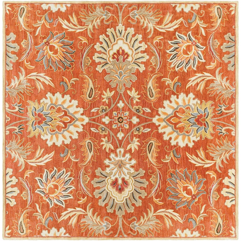 Livabliss Caesar Updated Traditional Oriental Area Rug - 6' x 6' - Rust - Square