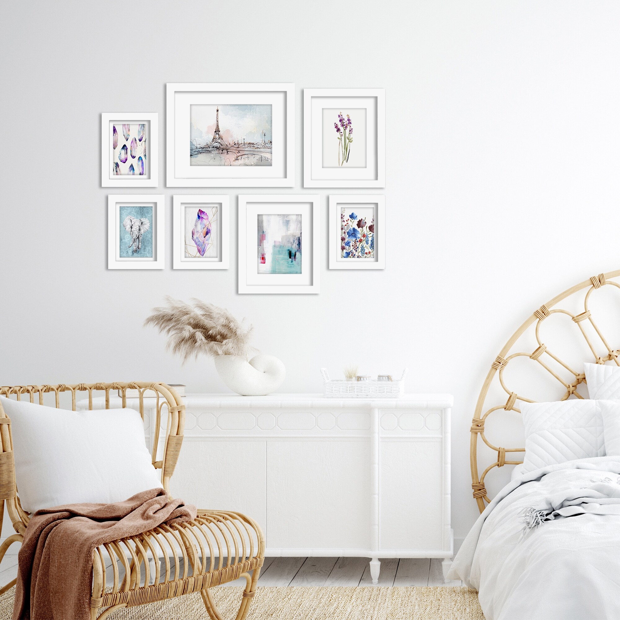 Paris In Pastelsby PI Creative 7 Piece Framed Gallery Wall Art Set - Bed  Bath \u0026 Beyond - 34183341, image size:2000x2000