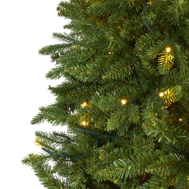 7ft Artificial Christmas Tree with Clear Lights - New Hampshire Fir Holiday Decor - Green - 56