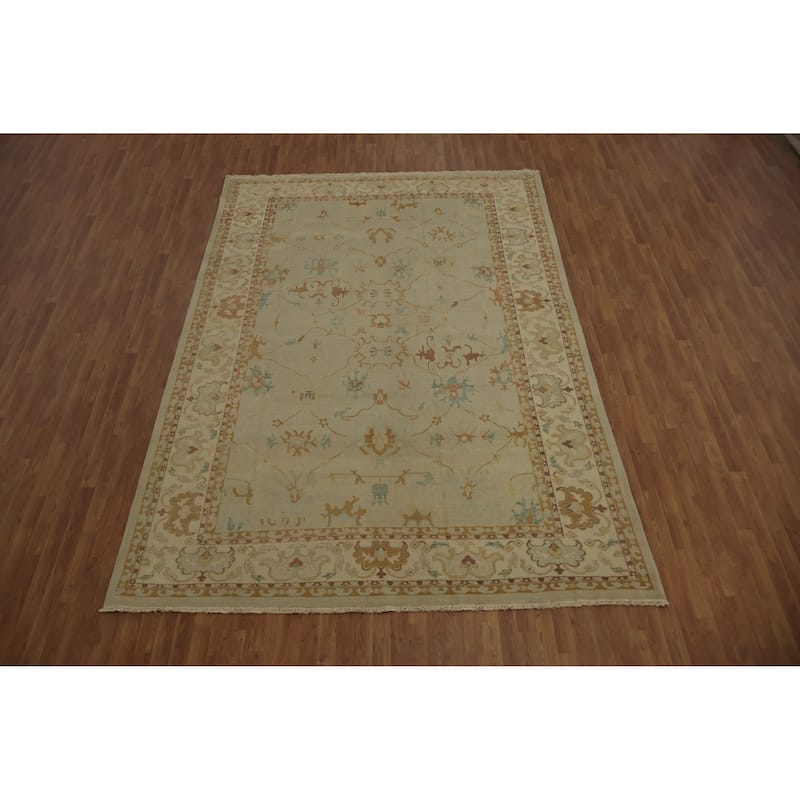 Hand Knotted Oriental 100% Wool Carpet Traditional Floral Greys & Charcoal Ziegler Area Rug - 12' 1'' X 8' 6''
