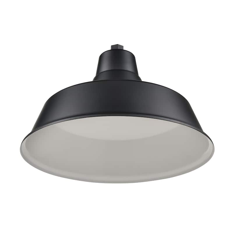 R Series 1-Light Classic Warehouse Shade Satin Black - Satin Black