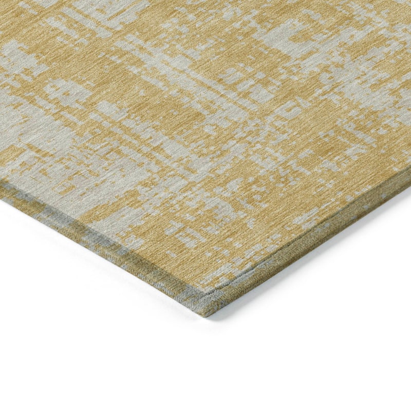 Machine Washable Indoor/ Outdoor Chantille Abstract Solid Rug