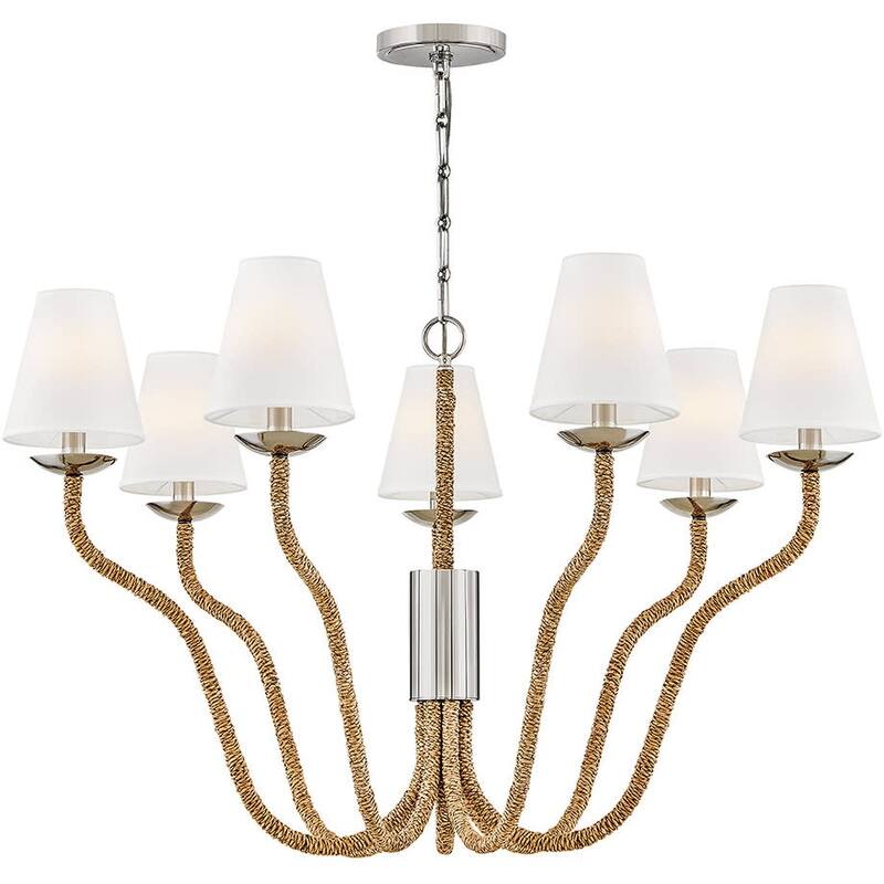 Hinkley Lighting 48445 Harwich 7 Light 40" Wide LED Chandelier - Polished Nickel / Natural