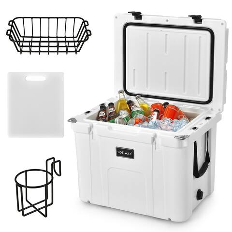 Costway 55 Quart Cooler Portable Ice Chest w/ Cutting Board Basket for - See Details