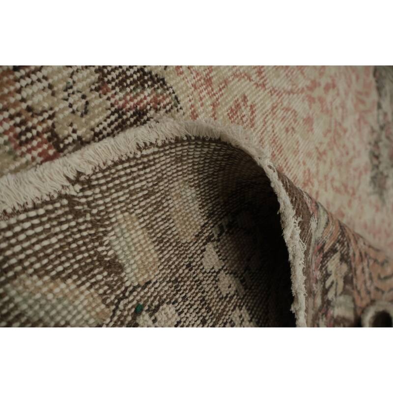 Hand Knotted Oriental 100% Wool Carpet Transitional Floral Beige & Ivories Anatolian Area Rug - 9' 3'' X 5' 9''