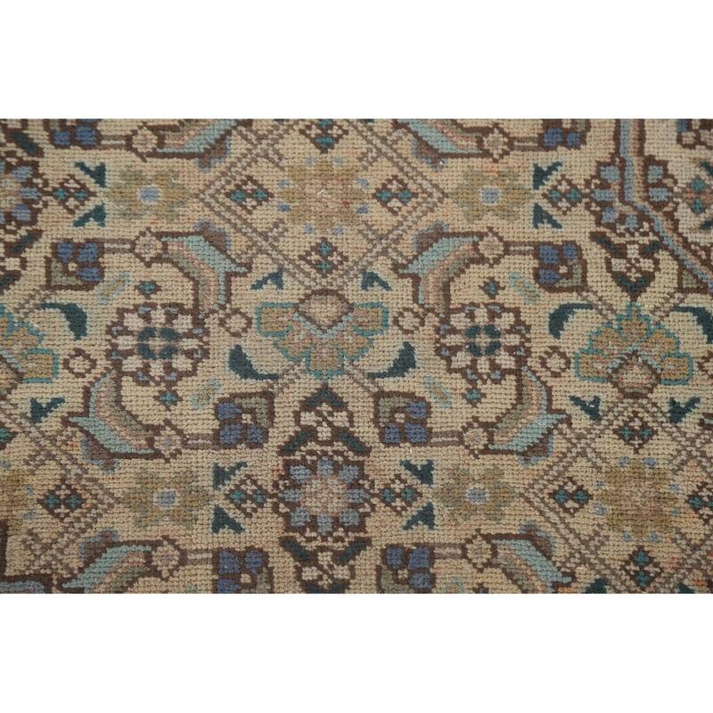Geometric Tabriz Persian Vintage Area Rug Handmade Wool Carpet - 6'3" x 9'7"