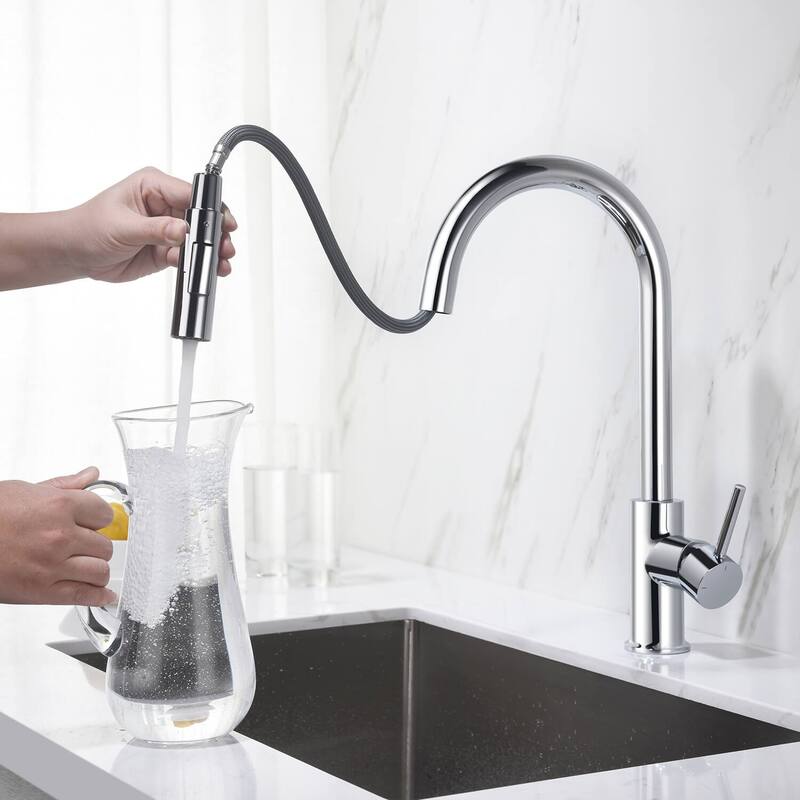 Circular Single Handle Pull Down Kitchen Faucet
